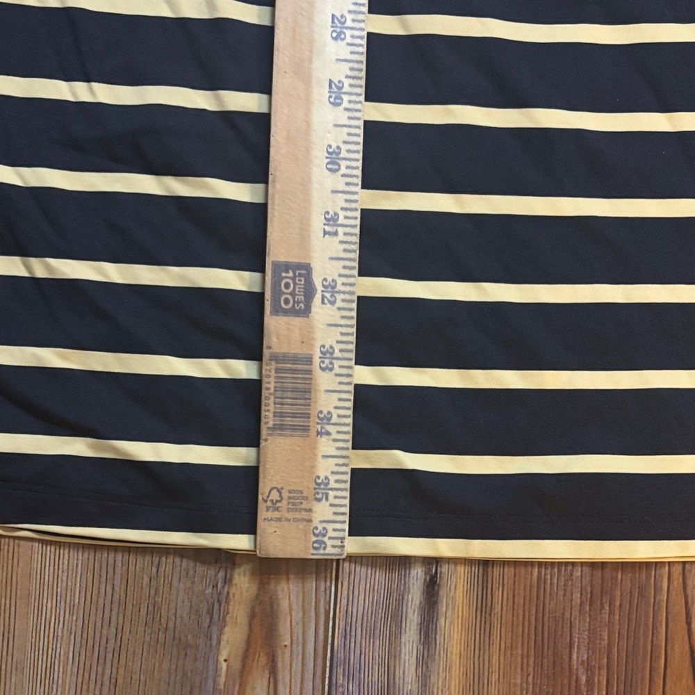 J. McLaughlin Black and Tan Striped Long Sleeve Dress Medium - Picture 4 of 8